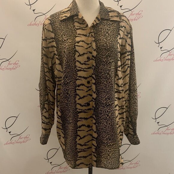 Jordan. Sz S. Metallic Button Up Animal Print Long Sleeve Shirt with Tank. B43 - Picture 3 of 8